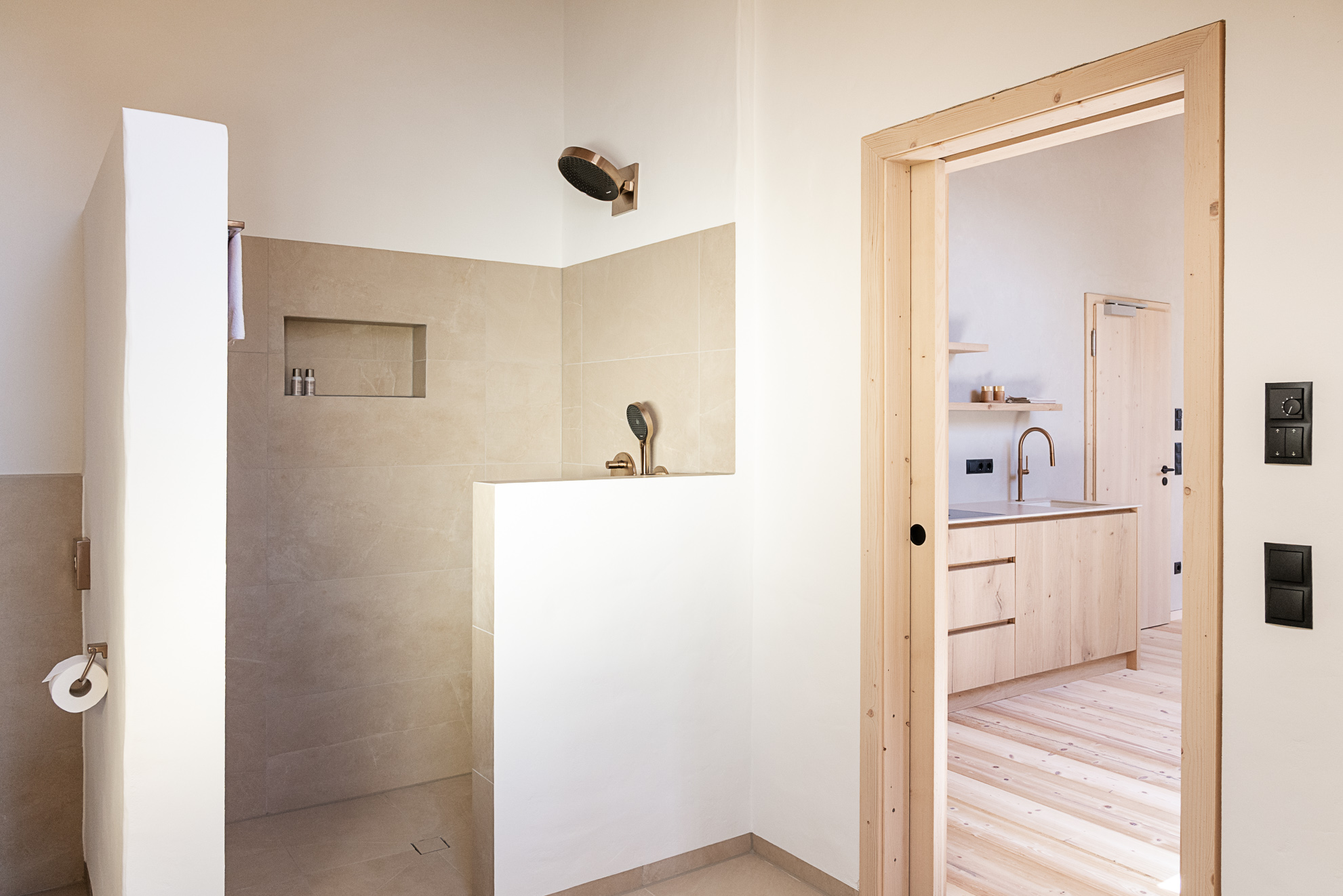 Apartment sechs Dusche